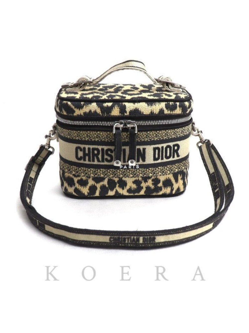 Dior Vanity Small Travel Leopard 2-Way Shoulder Bag